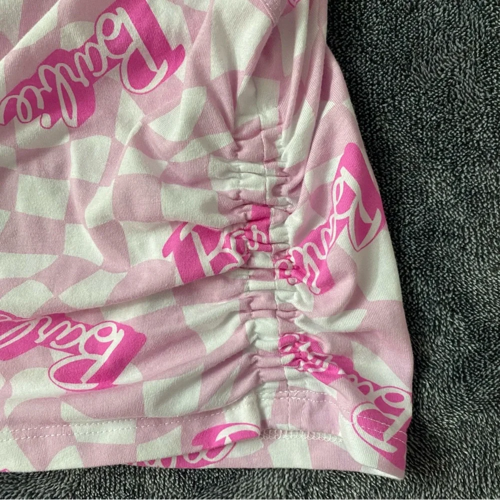 Old Navy Pink Checkered Barbie Kids Tank Top - Picture 4 of 5
